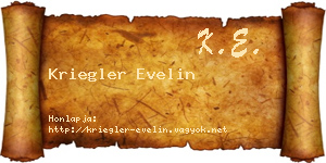 Kriegler Evelin névjegykártya
