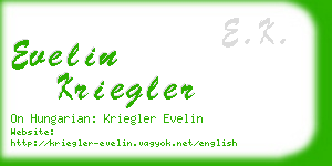 evelin kriegler business card